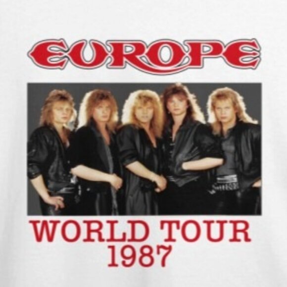 Europe The Final Countdown 1987 Rock Band World Tour Fan Gift 2 Sided T-Shirt 90 - Picture 2 of 6